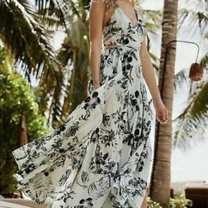 FLAWED!!! read Description Free People Black and White Floral Maxi Dress